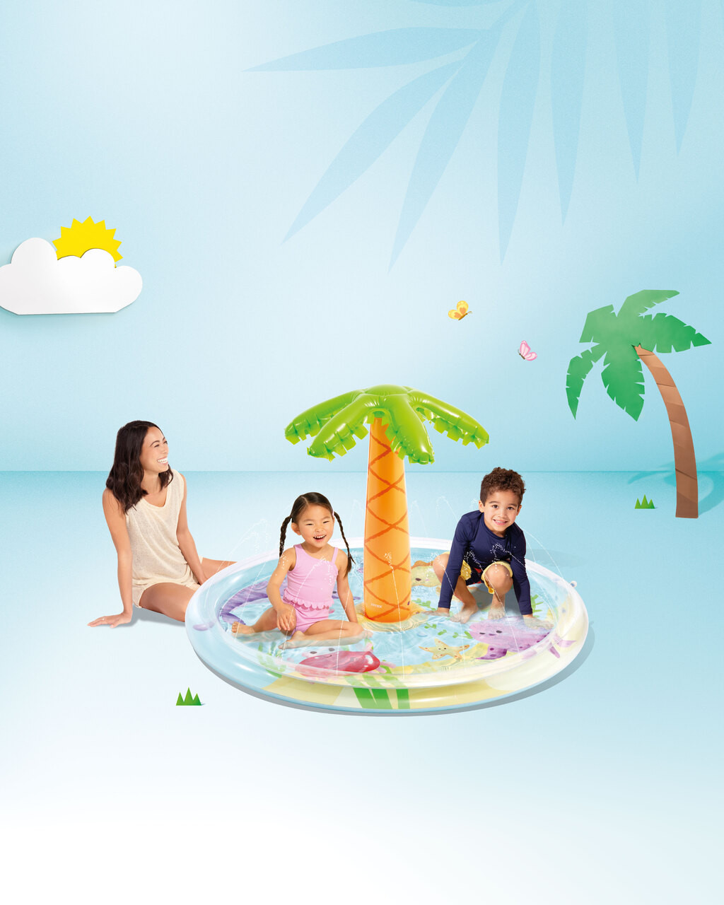 Palm Tree Spray Kiddie Pool