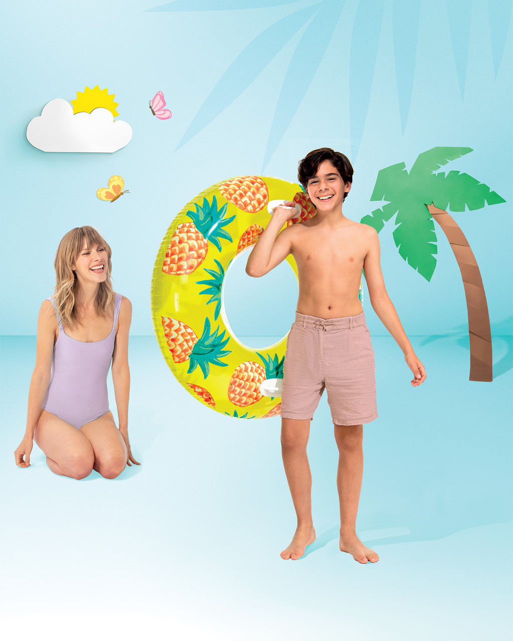 Tropical Fruit Inflatable Swim Tubes - Assortment