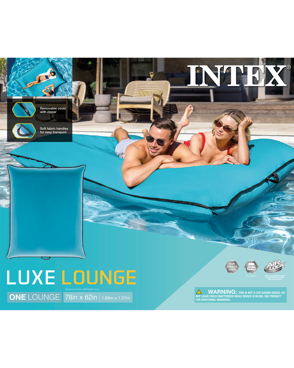 Luxe Inflatable Sport Lounge - Assorted 11 Luxe Inflatable Sport Lounge - Assorted