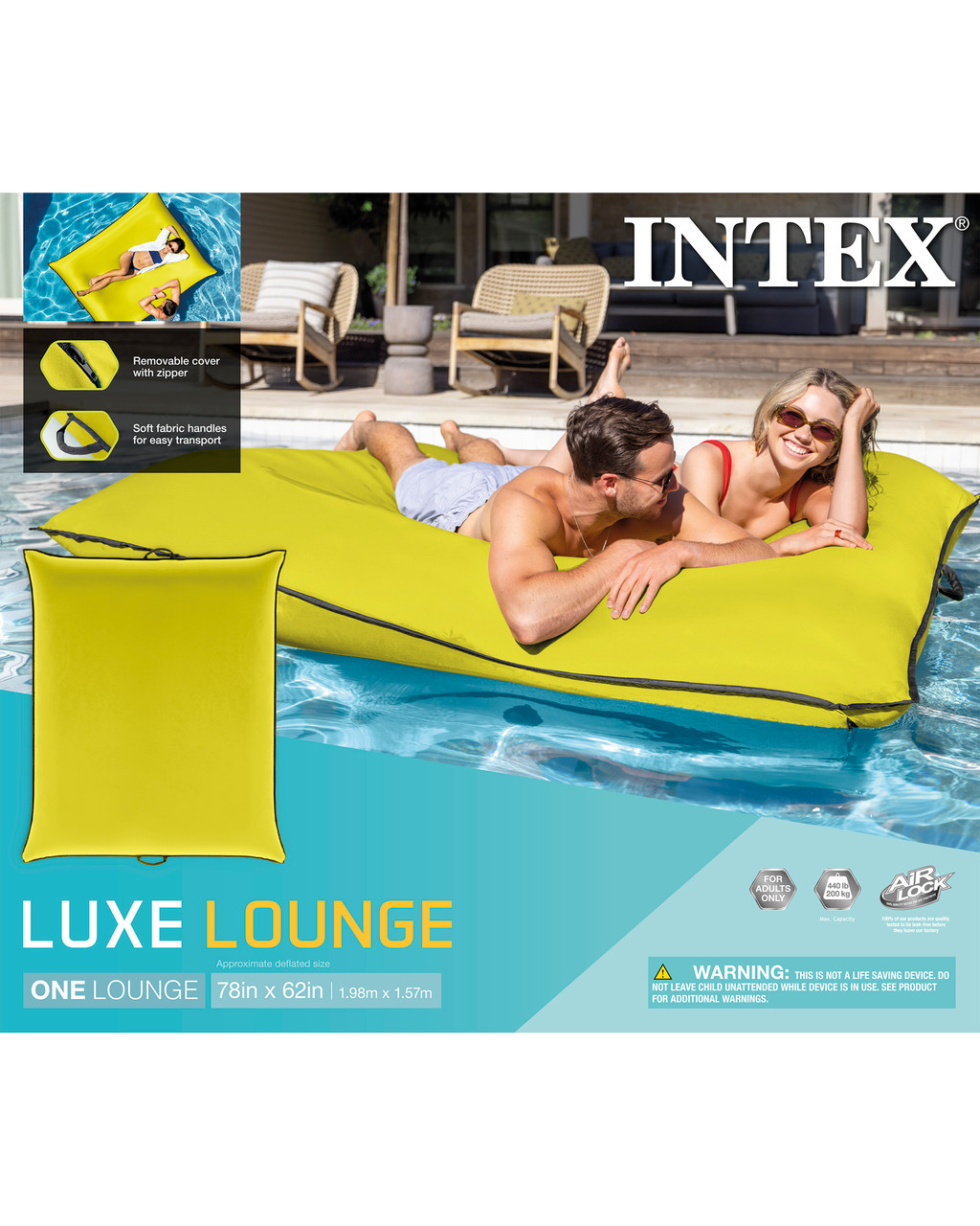 Luxe Inflatable Sport Lounge - Assorted 12 Luxe Inflatable Sport Lounge - Assorted