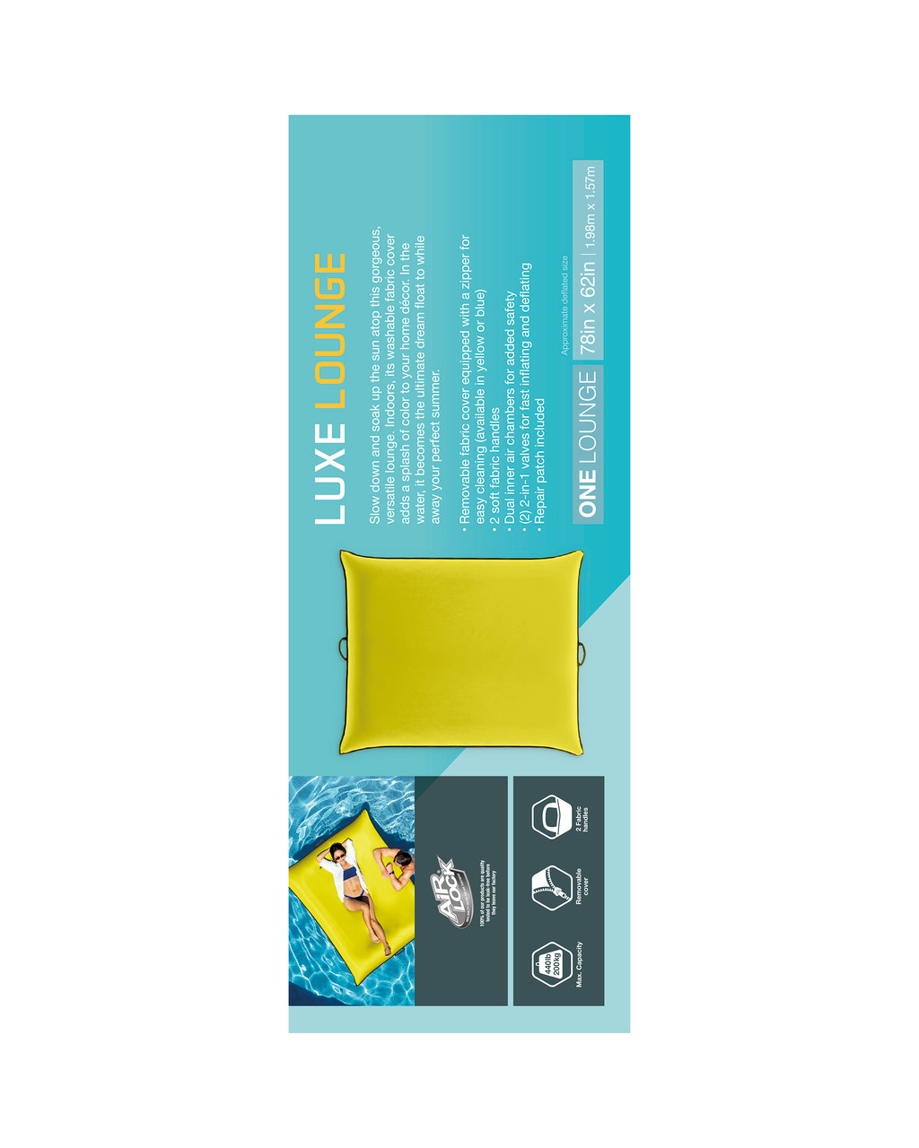 Luxe Inflatable Sport Lounge - Assorted 14 Luxe Inflatable Sport Lounge - Assorted