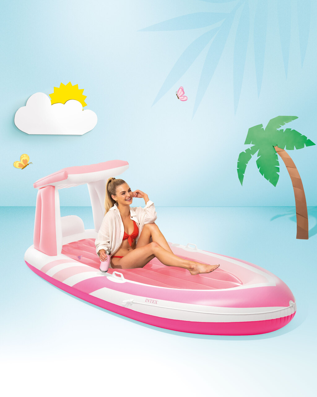 Pink Paradise Inflatable Boat Float