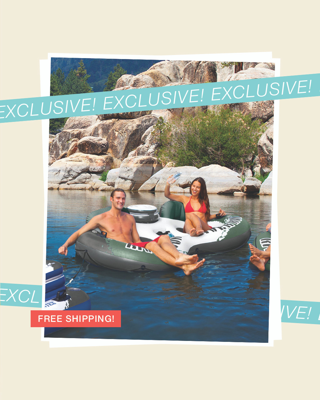 River Run® 2 Inflatable Floating Lake Tube - Green