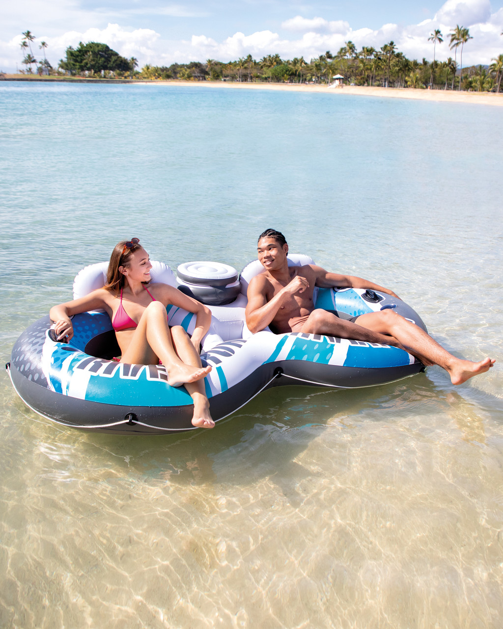 River Run® 2 Inflatable Floating Lake Tube - Blue Rapids