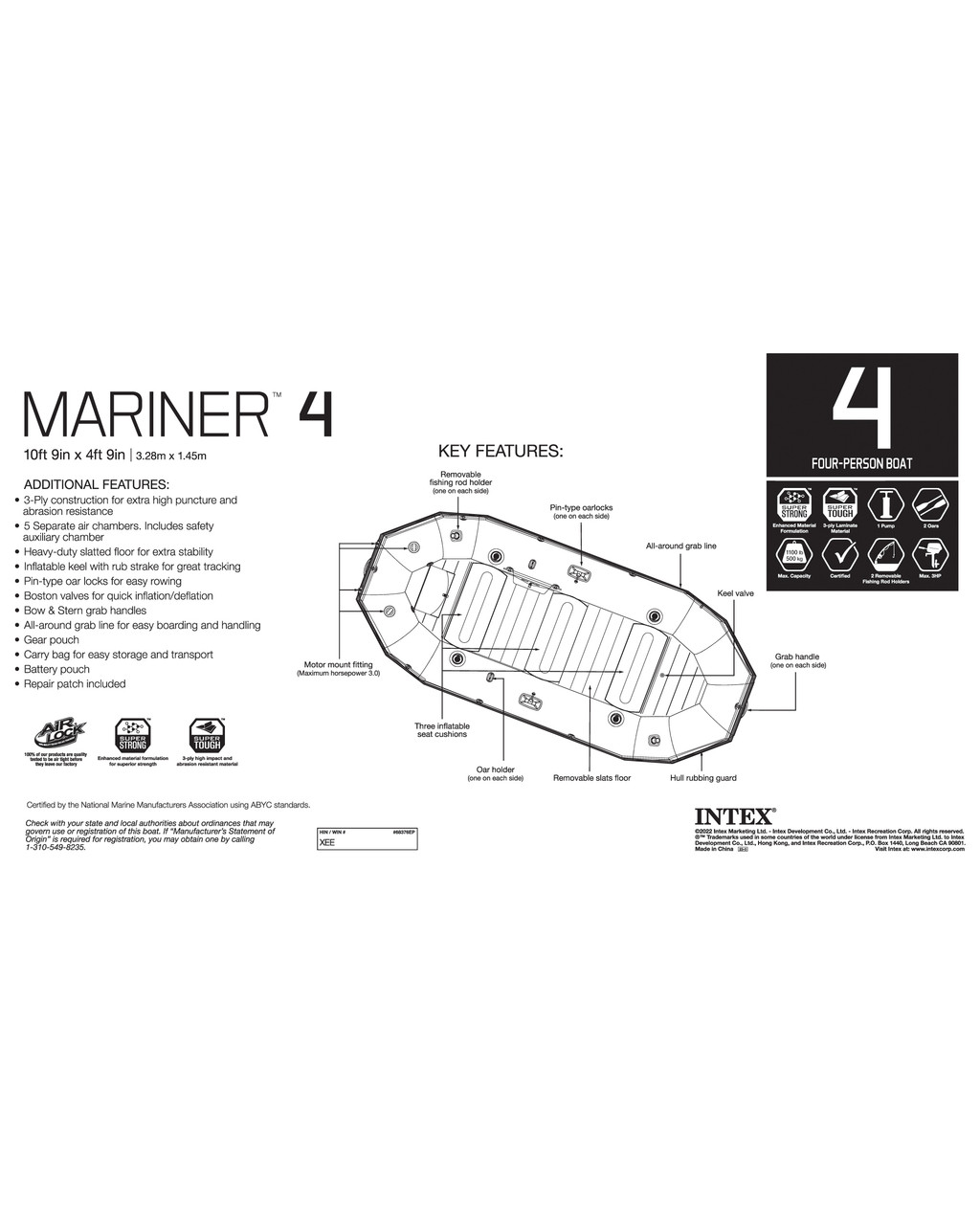 Mariner™ 4 Inflatable Boat Set - 4 Person 11 Mariner™ 4 Inflatable Boat Set - 4 Person