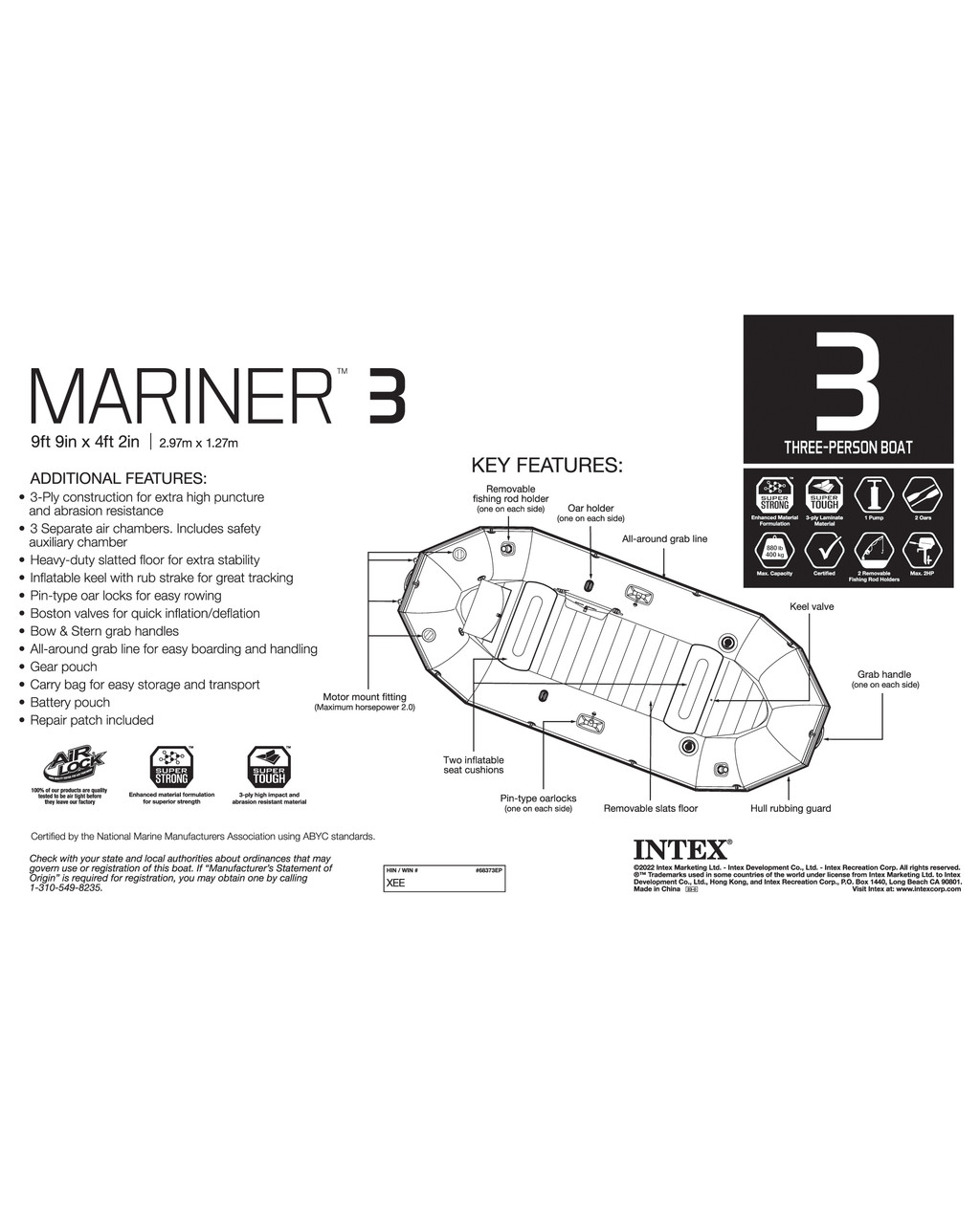 Mariner™ 3 Inflatable Boat Set - 3 Person 11 Mariner™ 3 Inflatable Boat Set - 3 Person