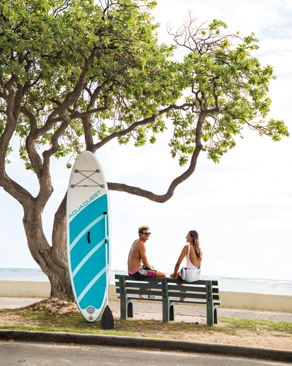 10' 6" AquaQuest® 320 Inflatable Paddle Board Package