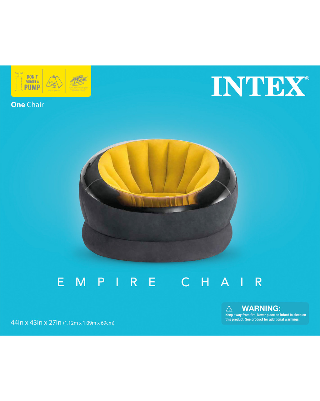 Empire Chair Indoor / Outdoor Inflatable Lounger - Assortment 13 Empire Chair Indoor / Outdoor Inflatable Lounger - Assortment