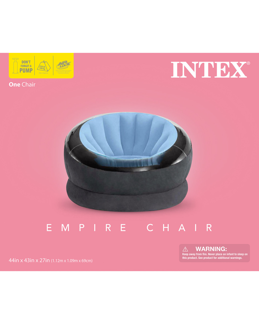 Empire Chair Indoor / Outdoor Inflatable Lounger - Assortment 14 Empire Chair Indoor / Outdoor Inflatable Lounger - Assortment