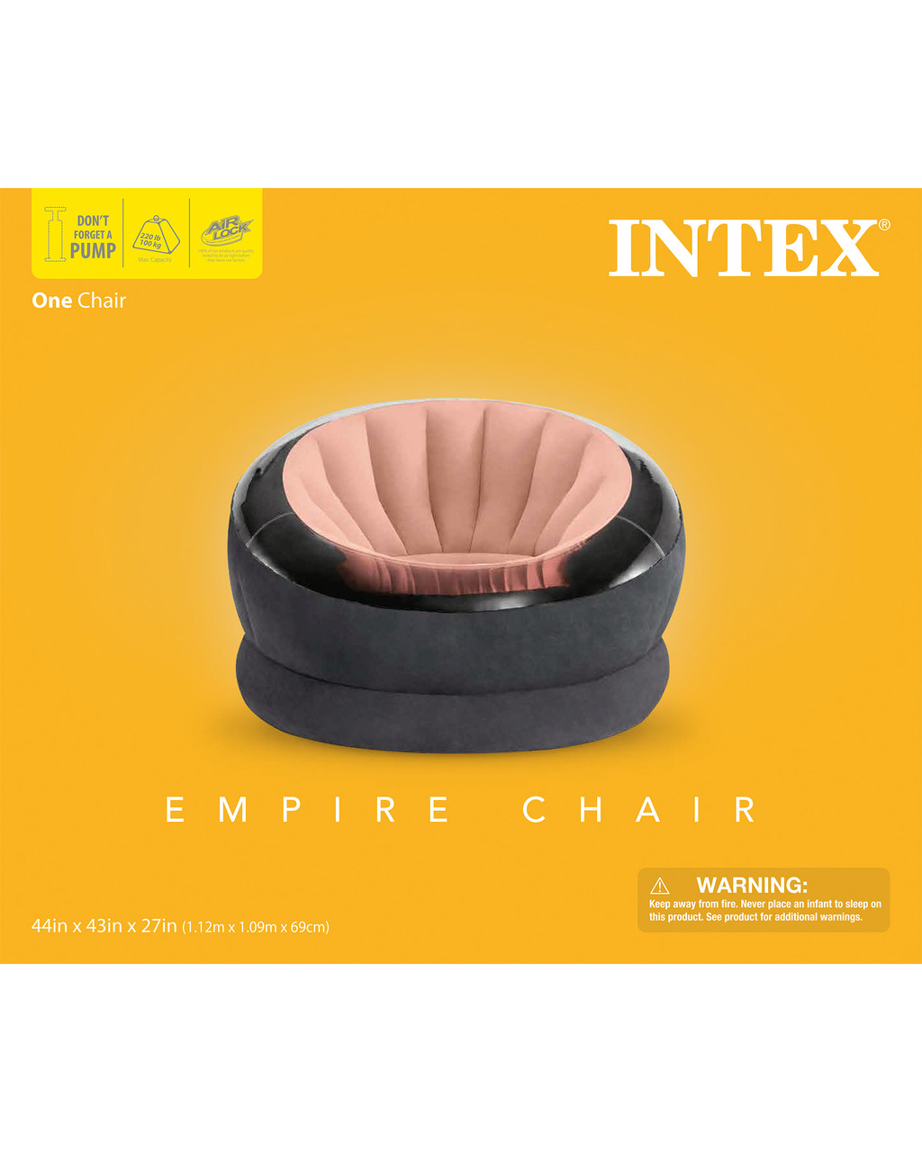 Empire Chair Indoor / Outdoor Inflatable Lounger - Assortment 15 Empire Chair Indoor / Outdoor Inflatable Lounger - Assortment