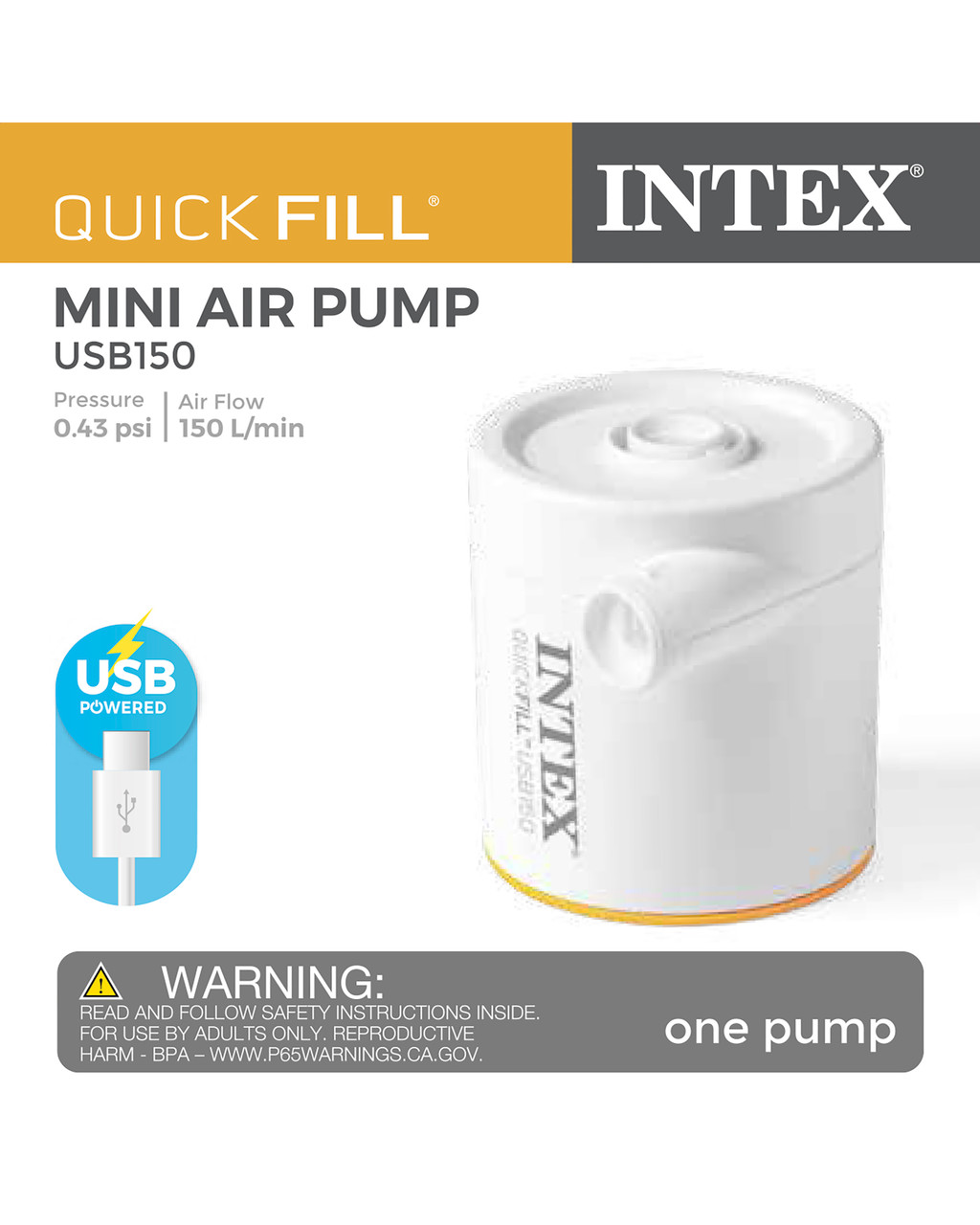 Quick-Fill® USB Electric Air Pump - USB150 3 Quick-Fill® USB Electric Air Pump - USB150