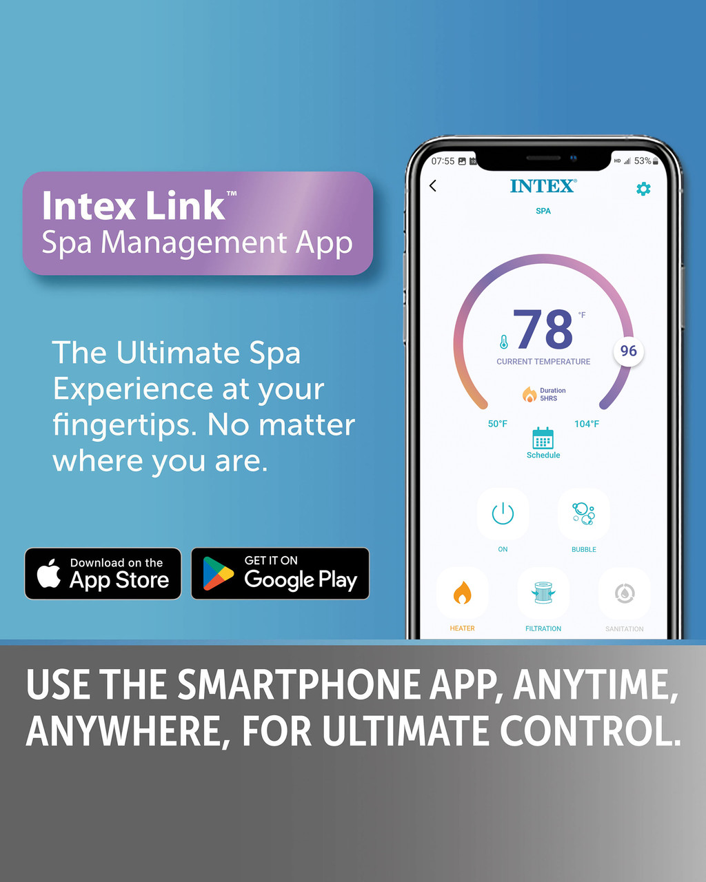 4-Person Greystone Deluxe Square Bubble Spa Set