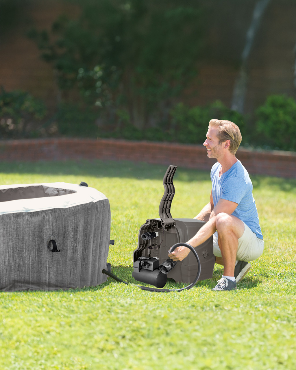 6-Person Greywood Deluxe Round Bubble Spa Set 11 6-Person Greywood Deluxe Round Bubble Spa Set