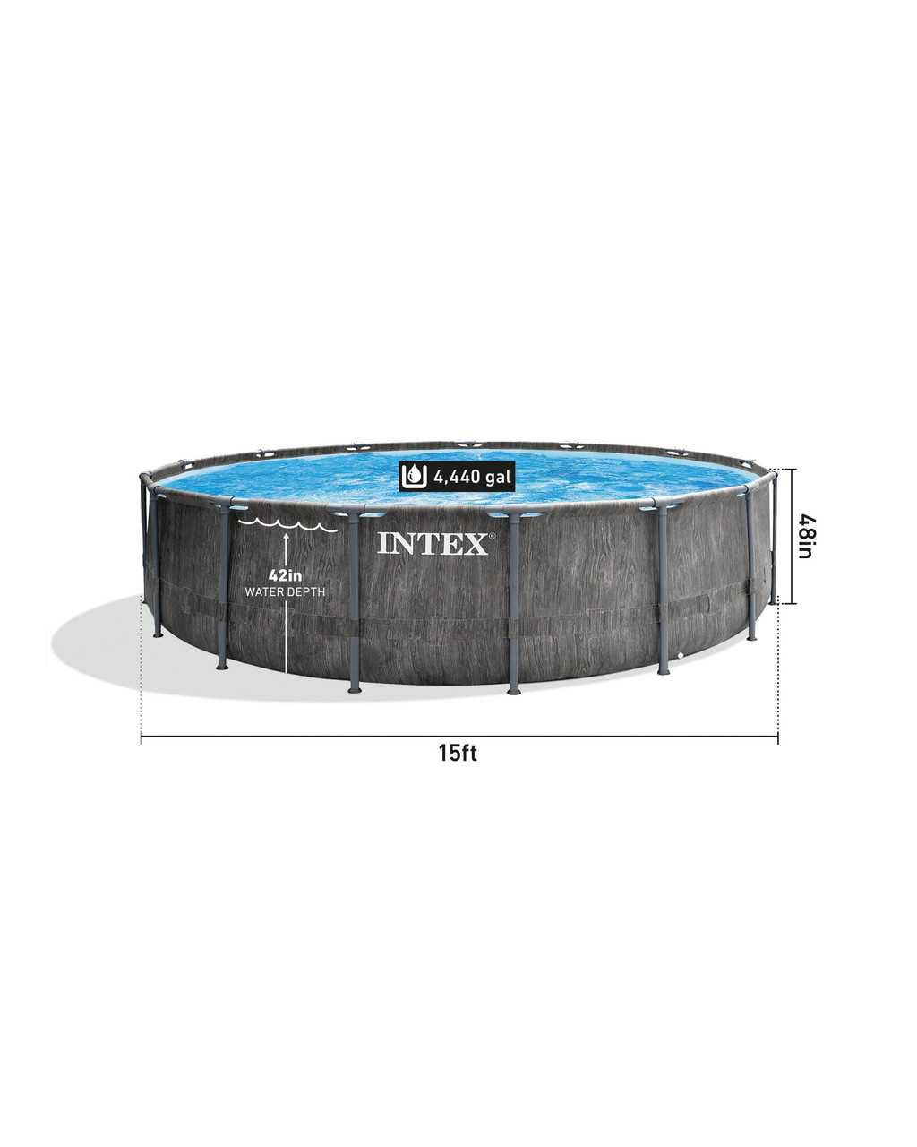 Greywood Prism Frame™ 15' x 48" Above Ground Pool Set