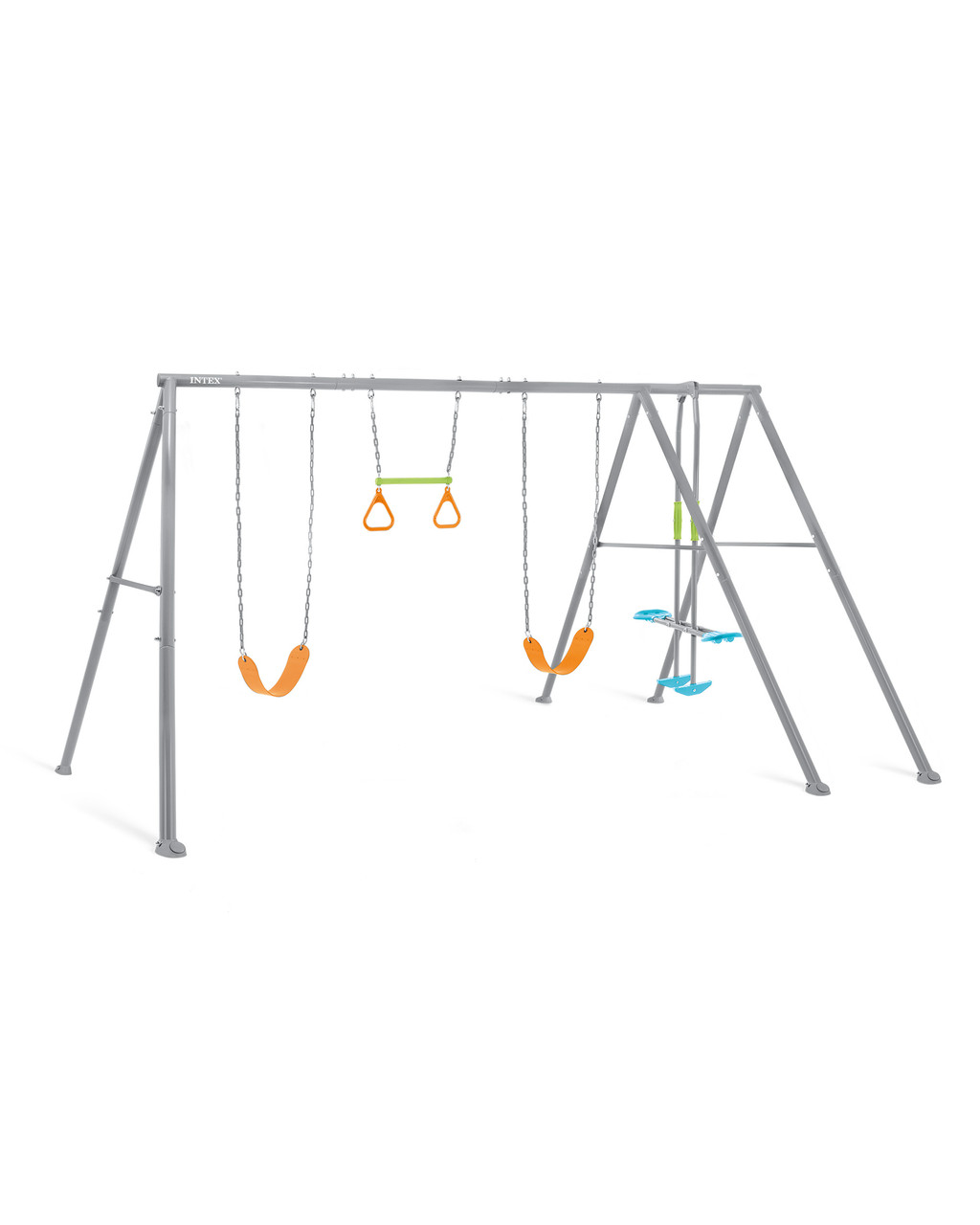 Swing & Glide Four Feature Gray Swing Set w/ FREE Trapeze Bar 4 Swing & Glide Four Feature Gray Swing Set w/ FREE Trapeze Bar
