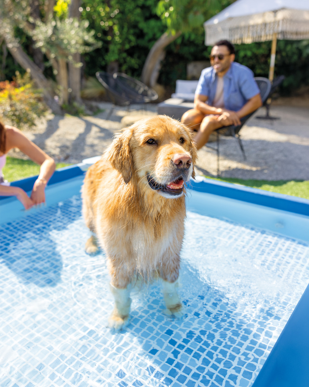 Square Frame Pet Pool Set with Filter