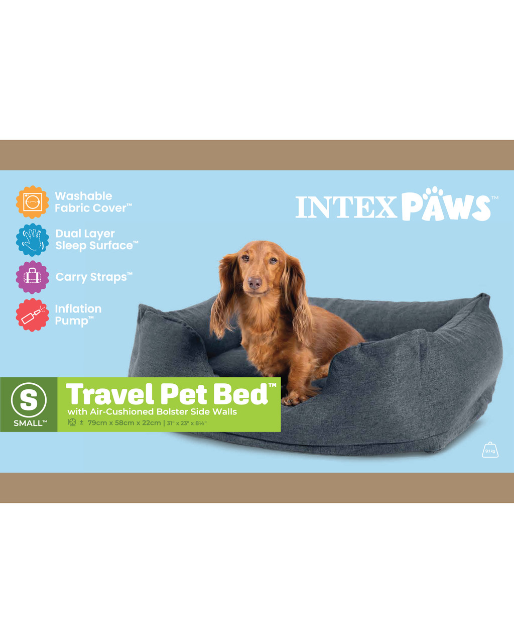 Inflatable Pet Bed With Hand Pump - Small 18 Inflatable Pet Bed With Hand Pump - Small