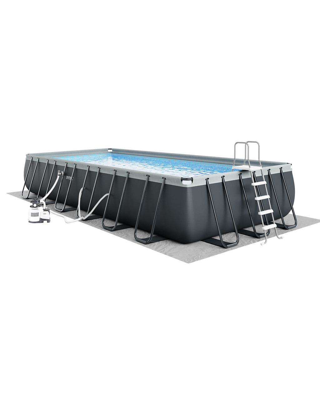Rectangular Ultra XTR® Frame Above Ground Pool w/ Sand Filter Pump & Saltwater System - 24' x 12' x 52" 4 Rectangular Ultra XTR® Frame Above Ground Pool w/ Sand Filter Pump & Saltwater System - 24' x 12' x 52"