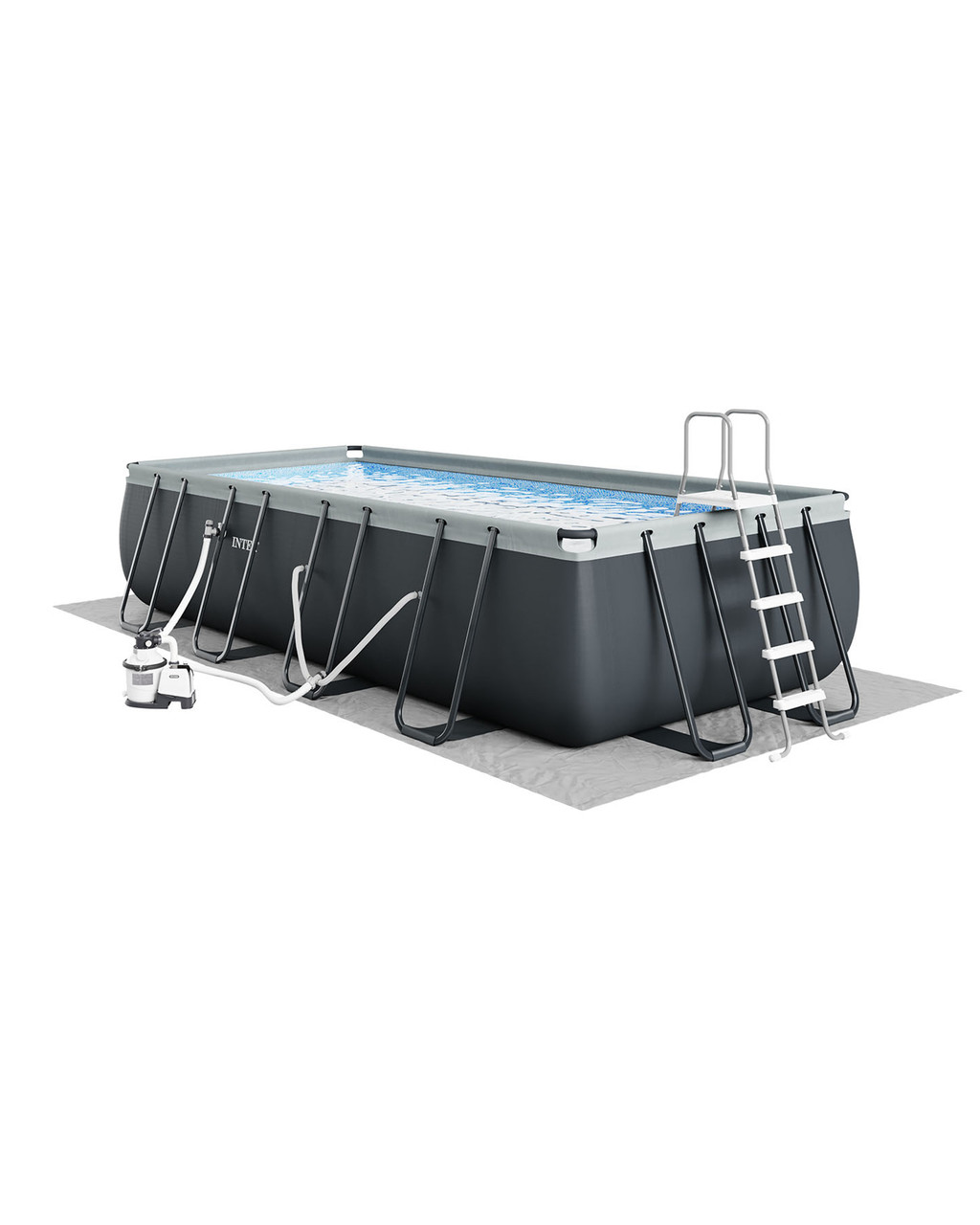 Rectangular Ultra XTR® Frame Above Ground Pool w/ Sand Filter Pump - 18' x 9' x 52" 4 Rectangular Ultra XTR® Frame Above Ground Pool w/ Sand Filter Pump - 18' x 9' x 52"