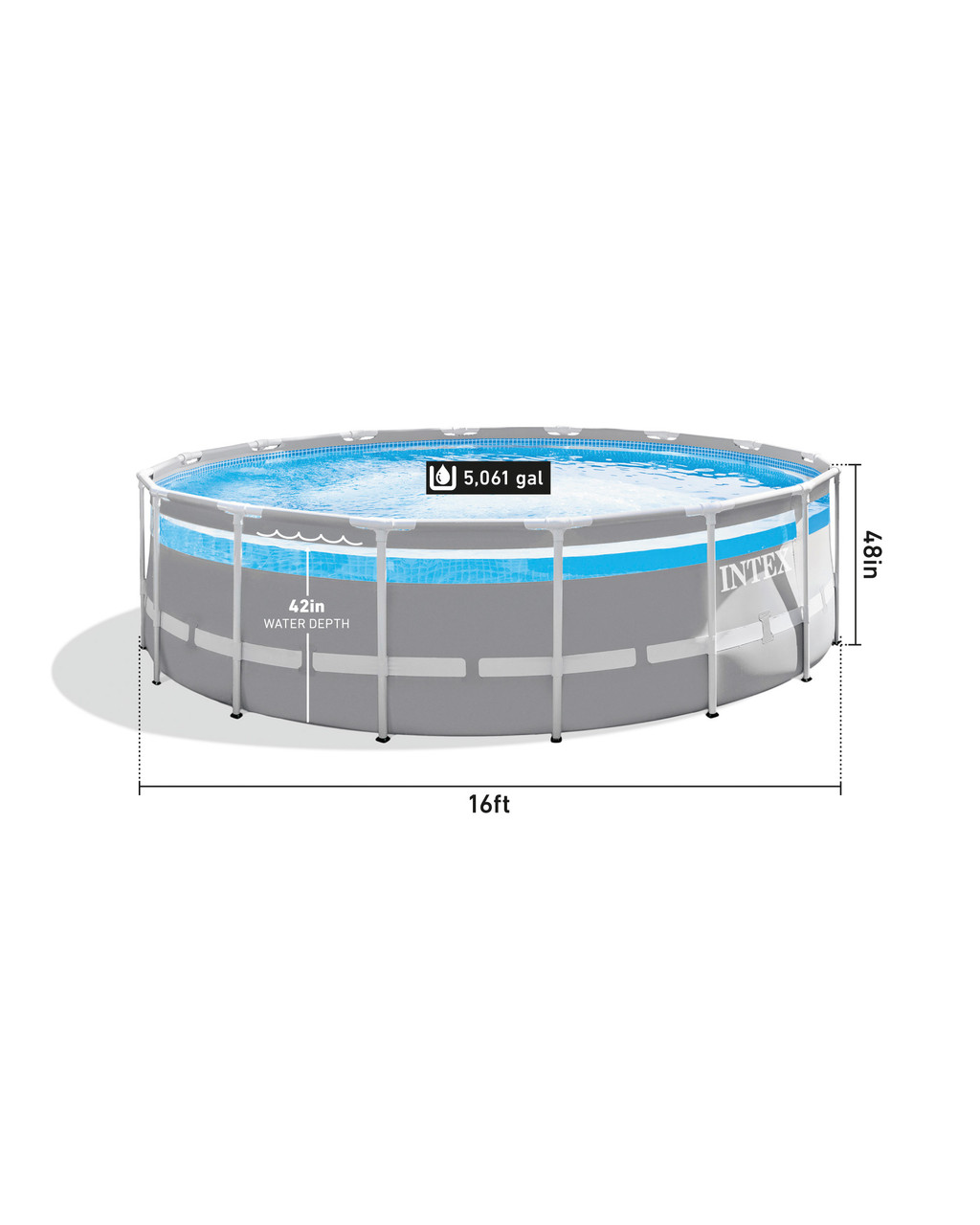 Clearview Prism Frame™ 16' x 48" Above Ground Pool Set 3 Clearview Prism Frame™ 16' x 48" Above Ground Pool Set