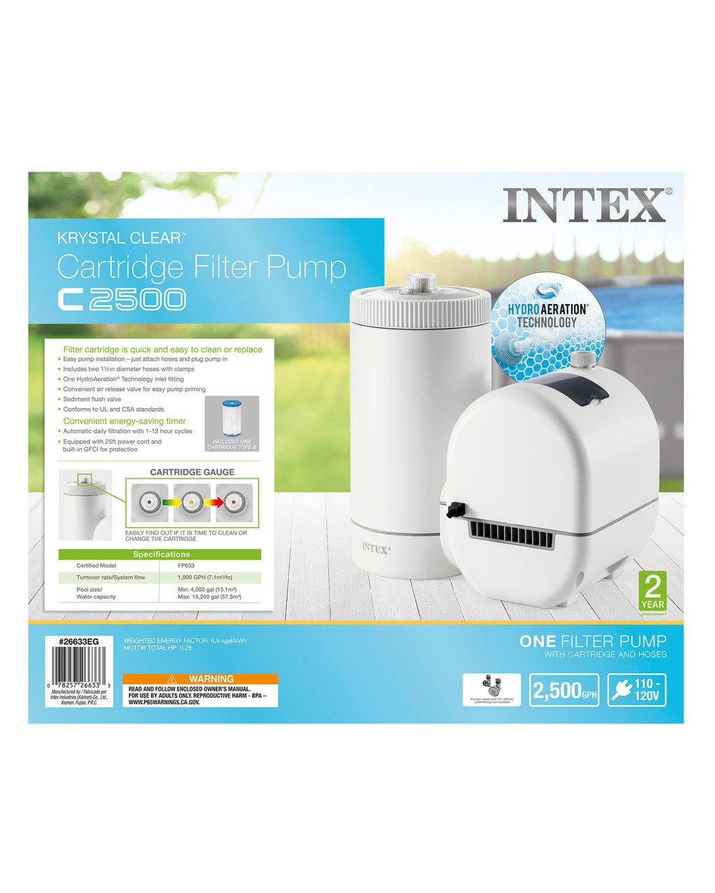 C2500 Cartridge Filter Pump W/ GFCI (110-120 Volt) 7 C2500 Cartridge Filter Pump W/ GFCI (110-120 Volt)