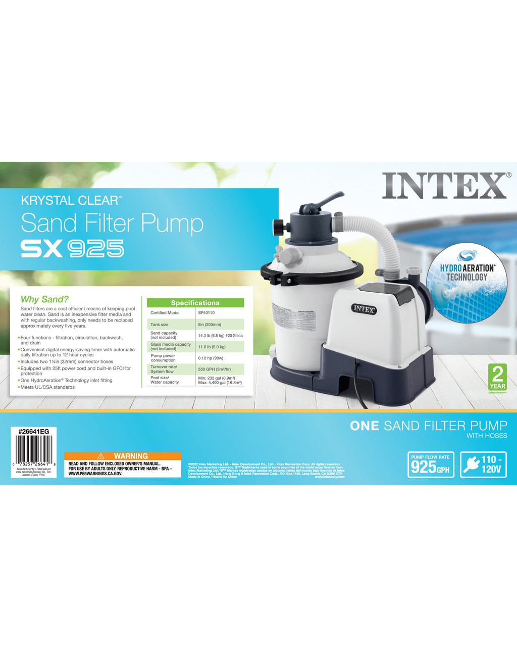 Krystal Clear™ Sand Filter Pump - 925 GPH 9 Krystal Clear™ Sand Filter Pump - 925 GPH