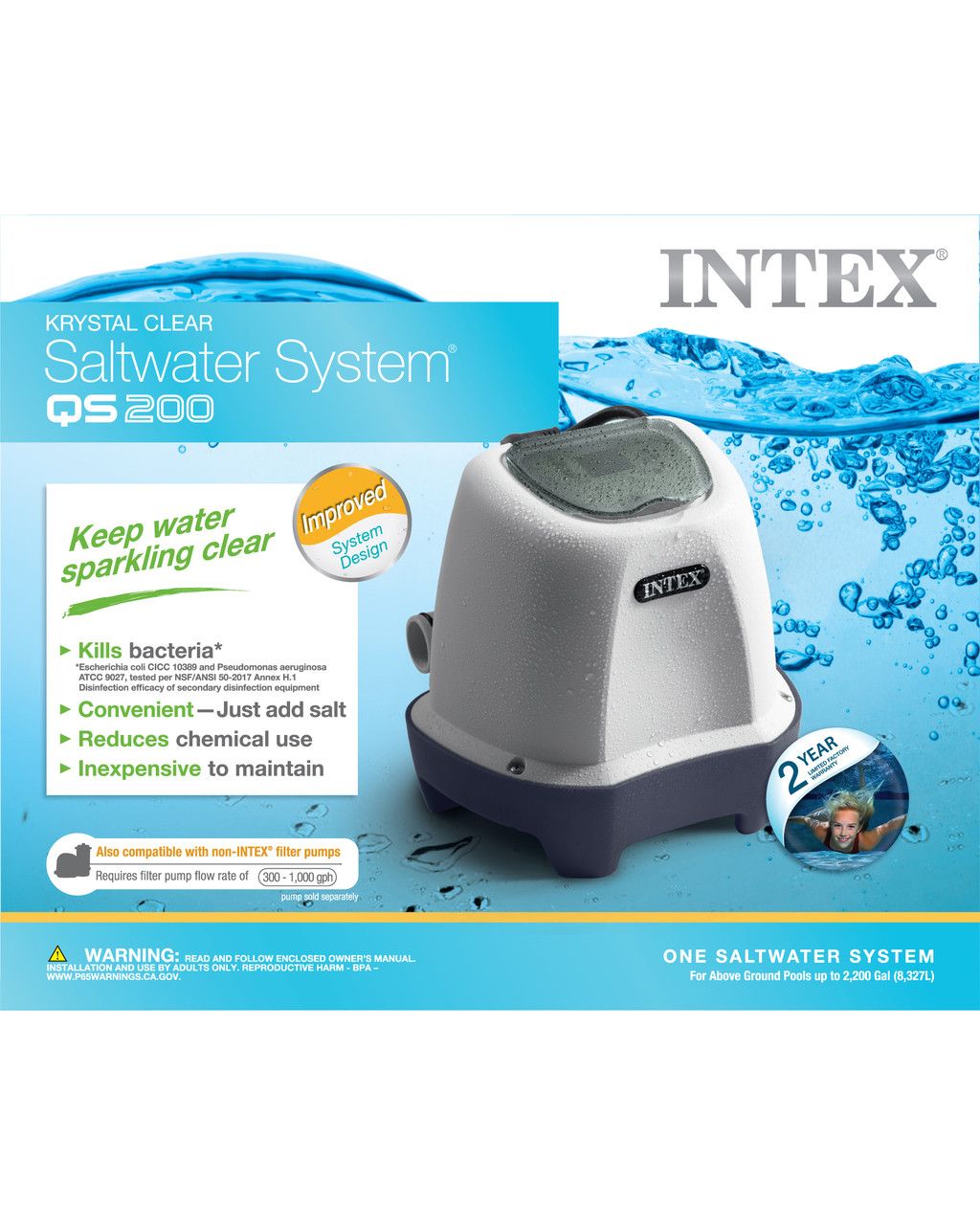 Krystal Clear™ Saltwater Pool Chlorine System - 2,200 Gal 5 Krystal Clear™ Saltwater Pool Chlorine System - 2,200 Gal