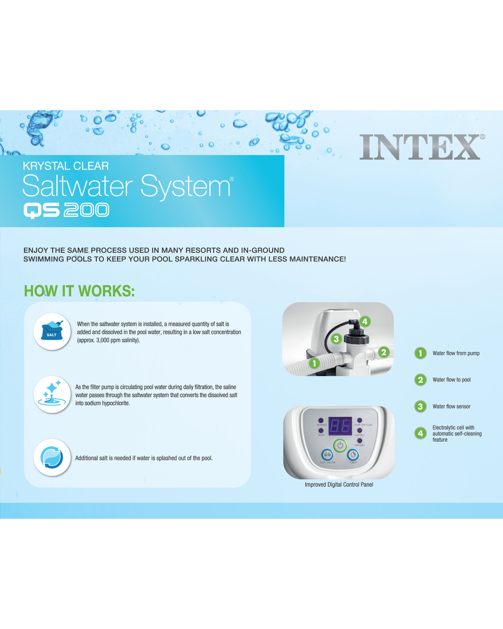 Krystal Clear™ Saltwater Pool Chlorine System - 2,200 Gal 6 Krystal Clear™ Saltwater Pool Chlorine System - 2,200 Gal