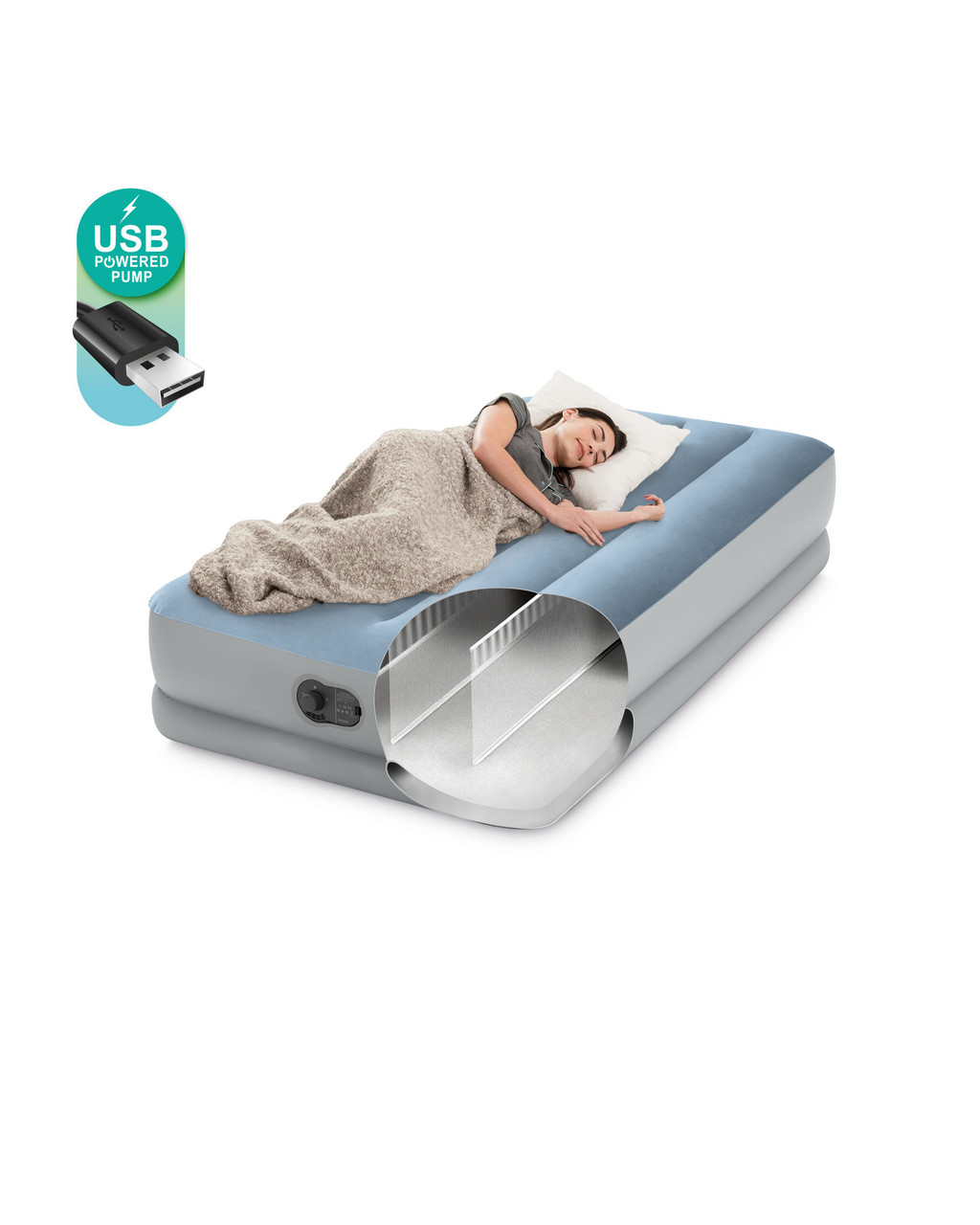 Dura-Beam® Plus Comfort 14" Twin Air Mattress w/ Built-In USB Pump 10 Dura-Beam® Plus Comfort 14" Twin Air Mattress w/ Built-In USB Pump