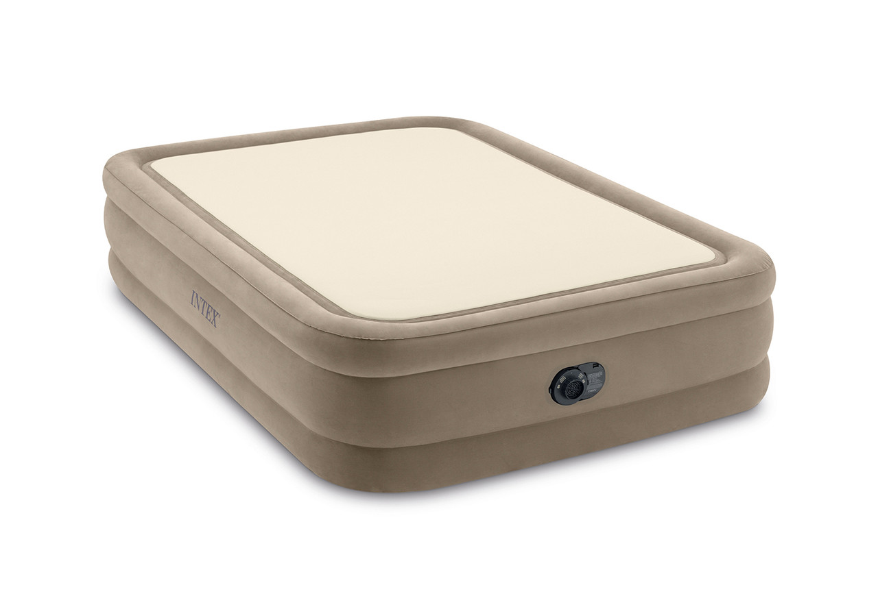 Dura-Beam® Deluxe Thermalux Air Mattress 20" Queen w/ Built-In Electric Pump - Tan