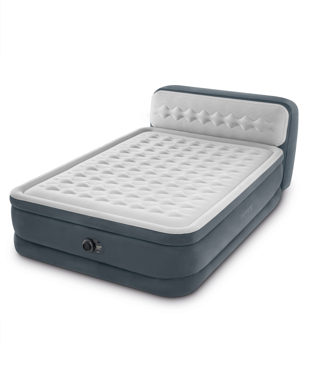 Dura-Beam® Deluxe Ultra Plush Headboard Air Mattress 18" Queen w/ Built-In Electric Pump