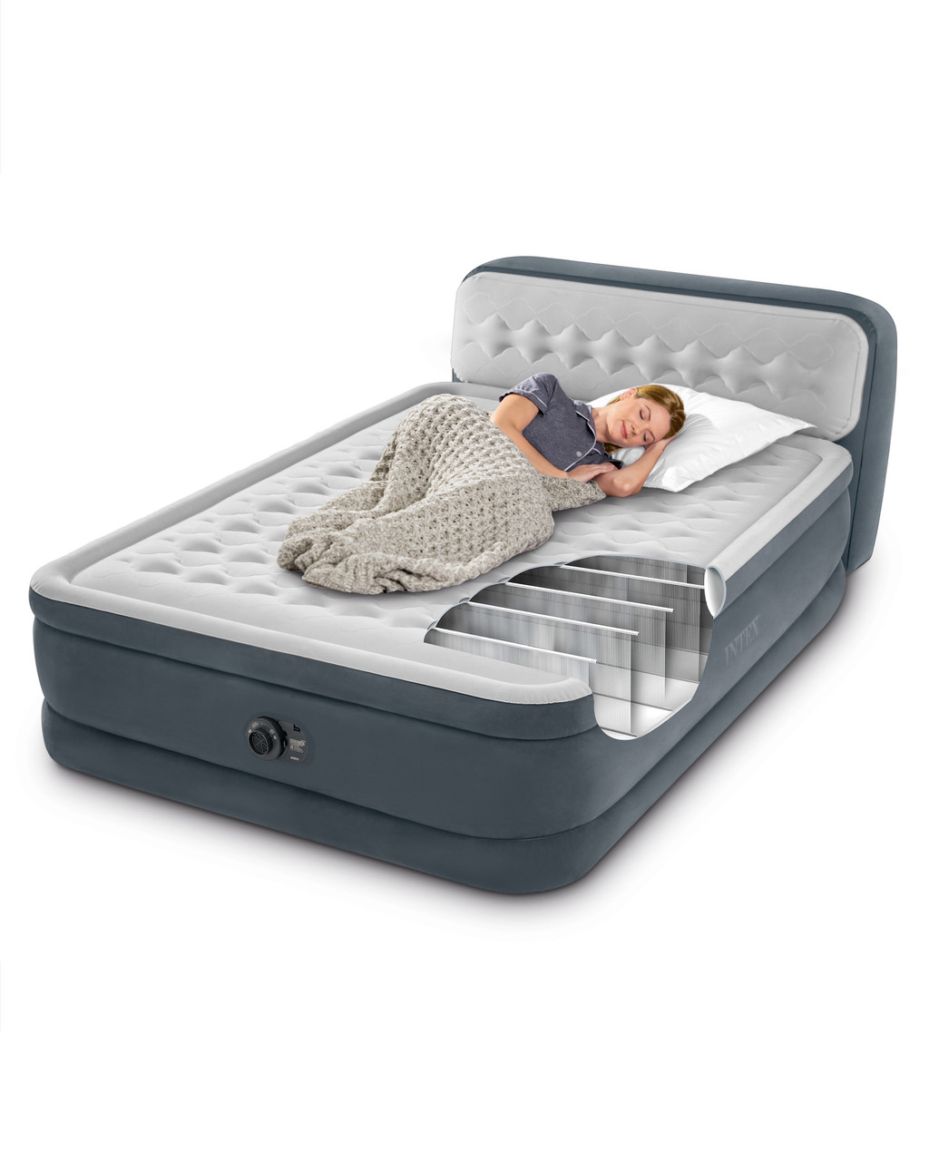 Dura-Beam® Deluxe Ultra Plush Headboard Air Mattress 18" Queen w/ Built-In Electric Pump 8 Dura-Beam® Deluxe Ultra Plush Headboard Air Mattress 18" Queen w/ Built-In Electric Pump